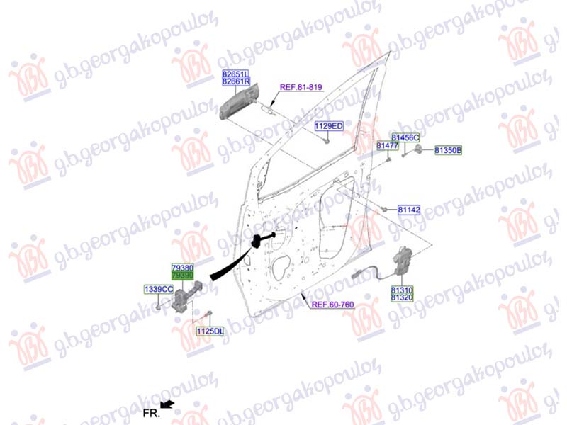 GRANICNIK PREDNJIH VRATA (ORIGINALNI) HYUNDAI STARIA 2025- (US4)