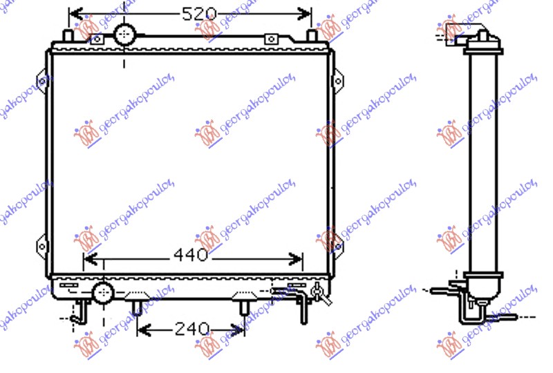 HLADNJAK MOTORA 2.9 CRDi (AUTO) (51x57x26) HYUNDAI TERRACAN 2004-2008 (HP)