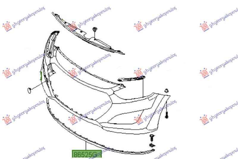 SPOJLER PREDNJEG BRANIKA (ORIGINALNI) HYUNDAI i30 5D 2012-2014 (GD)