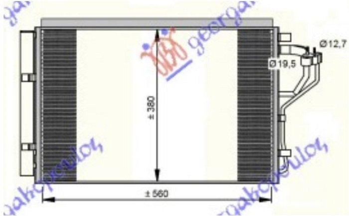 HLADNJAK KLIME 1.4/1.6i BENZIN (555x385x16) (MARELLI) HYUNDAI ELANTRA 2011-2013 (MD/UD)