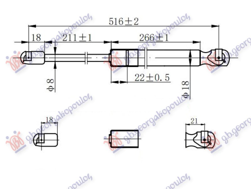 AMORTIZER GEPEK VRATA KARAVAN (516L-495N) HYUNDAI i30 5D 2012-2014 (GD)