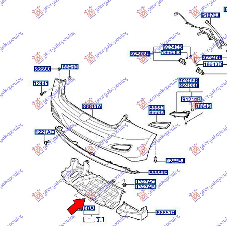 LAJSNA ZADNJEG BRANIKA DONJA (ORIGINALNI) HYUNDAI i30 3D 2013-2017 (GD)