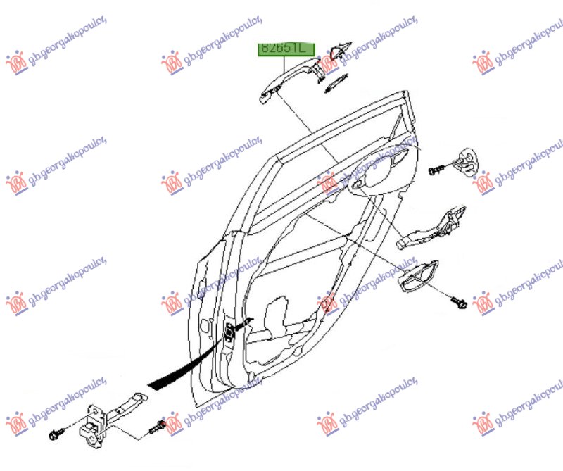 KVAKA ZADNJIH VRATA SPOLJASNJA PM HYUNDAI i30 5D 2012-2014 (GD)