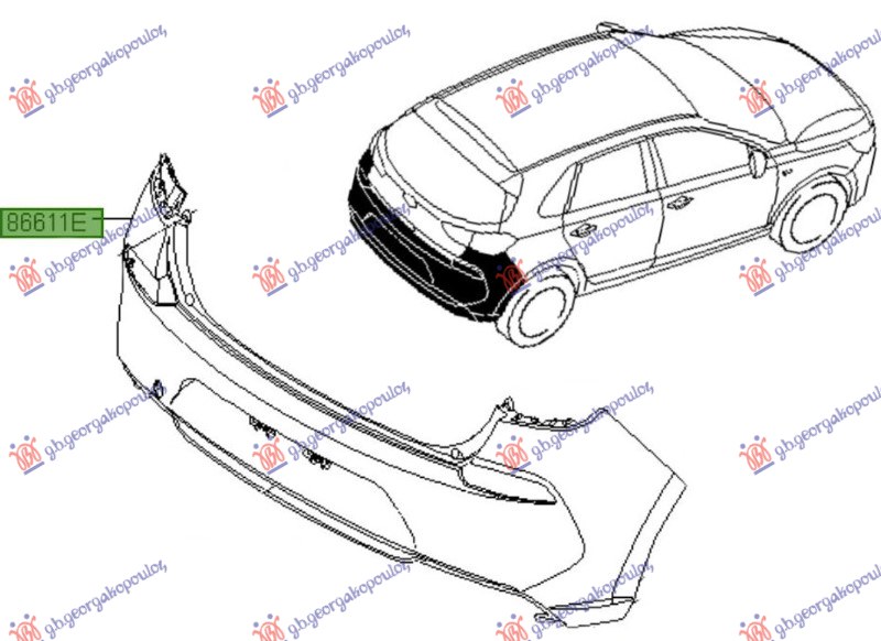 ZADNJI BRANIK (ORIGINALNI) HYUNDAI i30 HATCHBACK/TOURER 2017-2020 (PDE/PDEN)