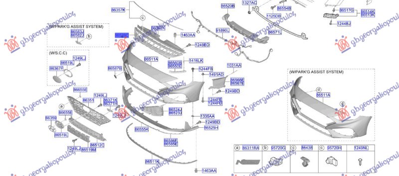 SINA PREDNJEG BRANIKA SREDNJA PLASTICNA (ORIGINALNI) HYUNDAI i30 HATCHBACK/TOURER 2017-2020 (PDE/PDEN)