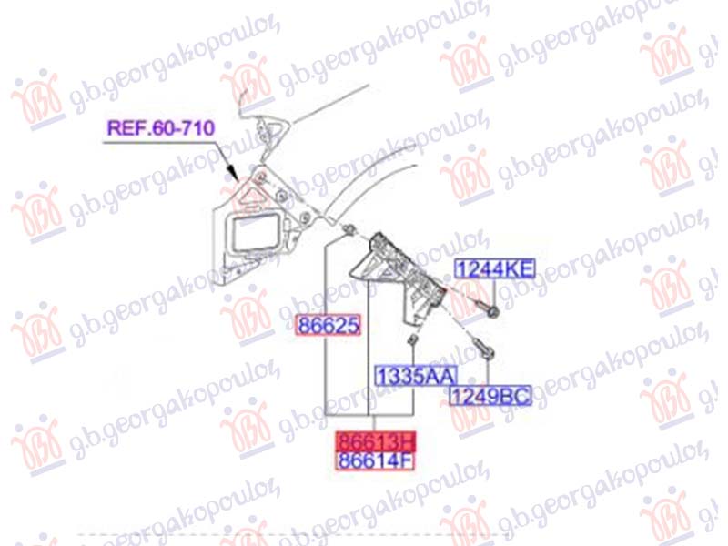 NOSAC ZADNJEG BRANIKA BOCNI PLASTICNI (H/B) (ORIGINALNI) HYUNDAI i30 HATCHBACK/TOURER 2017-2020 (PDE/PDEN)
