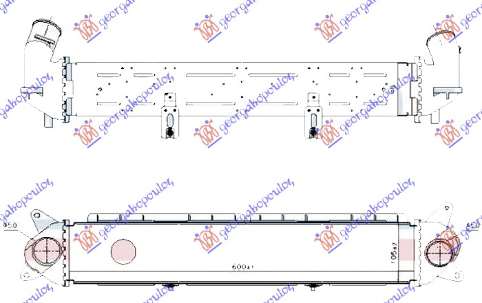 HLADNJAK INTERKULERA 1.0 T-GDI BENZIN - 1.6 CRDi DIZEL (600x105x90) HYUNDAI i30 HATCHBACK/TOURER 2017-2020 (PDE/PDEN)