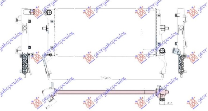 HLADNJAK MOTORA 1.4 T-GDI BENZIN (MAN/AUTO) (650x290x26) (KOYO) HYUNDAI i30 HATCHBACK/TOURER 2017-2020 (PDE/PDEN)
