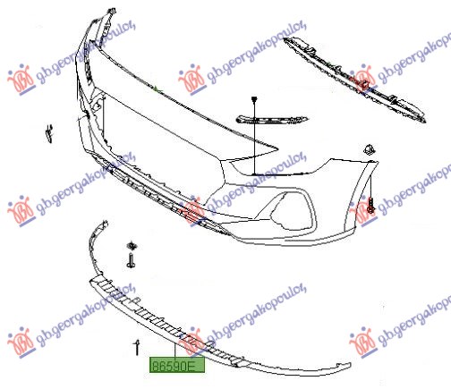 SPOJLER PREDNJEG BRANIKA (ORIGINALNI) HYUNDAI i30 HATCHBACK/TOURER 2017-2020 (PDE/PDEN)