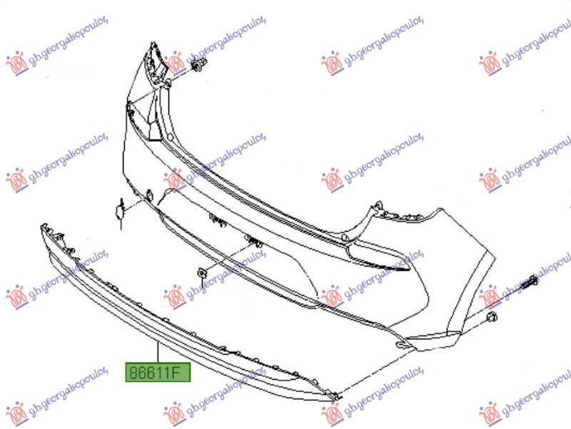 SPOJLER ZADNJEG BRANIKA (H/B) (ORIGINALNI) HYUNDAI i30 HATCHBACK/TOURER 2017-2020 (PDE/PDEN)