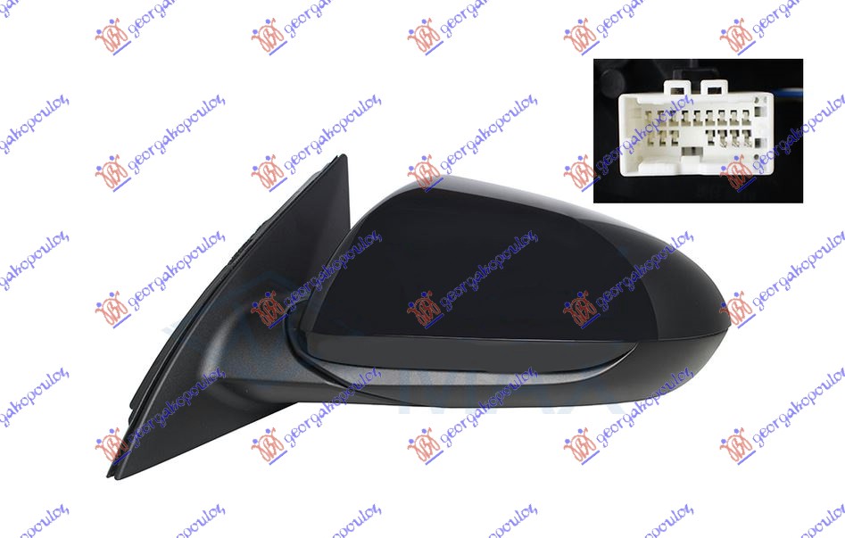 RETROVIZOR ELEKTRICNI SA GREJACEM PM (5 PIN) (A KVALITET) (ASFERICNO STAKLO) HYUNDAI i30 HATCHBACK/TOURER 2017-2020 (PDE/PDEN)