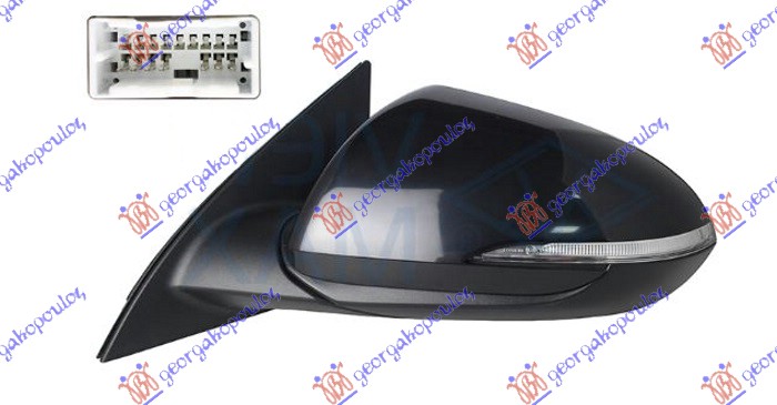 RETROVIZOR ELEKTRICNI SA GREJACEM PM (ELEKTRO-SKLOPIV) (MIGAVAC) (MRTAV UGAO) (10 PIN) (A KVALITET) (ASFERICNO STAKLO) HYUNDAI i30 HATCHBACK/TOURER 2017-2020 (PDE/PDEN)