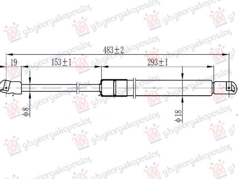 AMORTIZER GEPEK VRATA (483L-530N) HYUNDAI i30 HATCHBACK/TOURER 2017-2020 (PDE/PDEN)