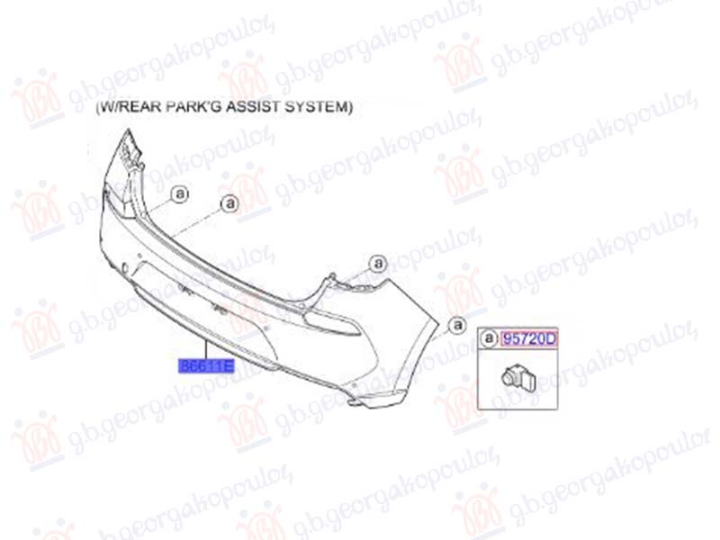 ZADNJI BRANIK (ORIGINALNI) HYUNDAI i30 FASTBACK 2017-2020 (PDE/PDEN)