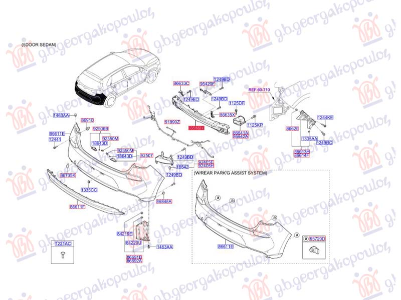 SINA ZADNJEG BRANIKA (ORIGINALNI) HYUNDAI i30 FASTBACK 2020- (PDE/PDEN)