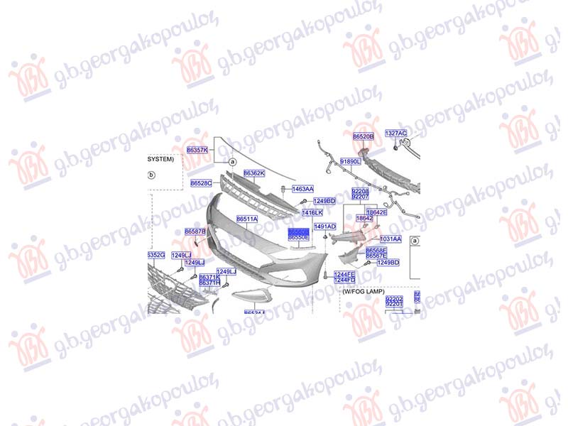 NOSAC PREDNJEG BRANIKA (ORIGINALNI) HYUNDAI i30 FASTBACK 2020- (PDE/PDEN)