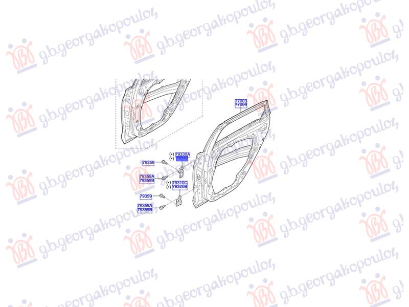 SARKA ZADNJIH VRATA GORNJA (ORIGINALNI) HYUNDAI KONA 2017-2020 (0S/0SE/0SI)