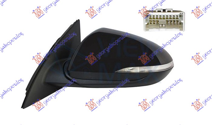 RETROVIZOR ELEKTRICNI SA GREJACEM PM (6 PIN) (A KVALITET) (ASFERICNO STAKLO) HYUNDAI i30 FASTBACK 2020- (PDE/PDEN)