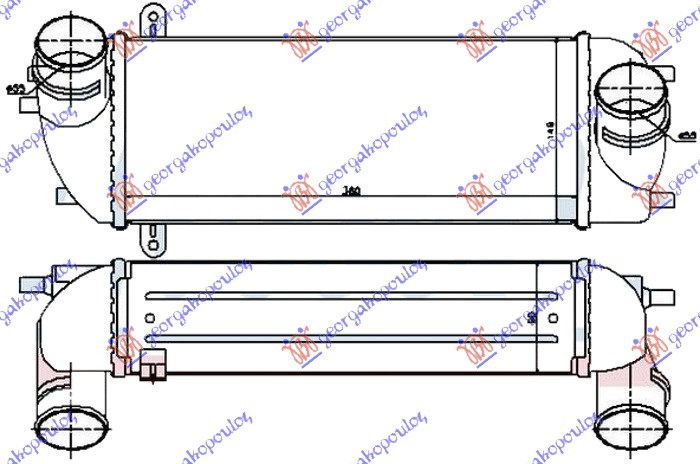 HLADNJAK INTERKULERA 2.0-2.2 CRDi DIZEL (360X150X90) (CEO ALUMINIJUM) HYUNDAI SANTA FE 2009-2012 (CM)