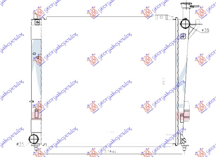 HLADNJAK MOTORA 2.0/2.2 CRDi DIZEL (MAN) (510x480x26) (HALLA TIP) HYUNDAI SANTA FE 2009-2012 (CM)