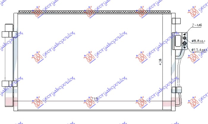 HLADNJAK KLIME 2.4/3.3/3.5 BENZIN (700x410x12) HYUNDAI SANTA FE 2009-2012 (CM)