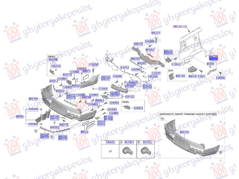 NOSAC ZADNJEG BRANIKA GORNJI BOCNI PLASTICNI (ORIGINALNI) HYUNDAI SANTA FE 2024- (MX5)