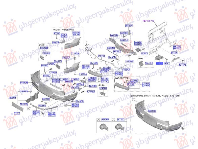 NOSAC ZADNJEG BRANIKA BOCNI DONJI PLASTICNI (ORIGINALNI) HYUNDAI SANTA FE 2024- (MX5)