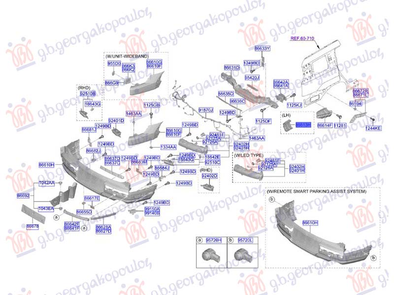 NOSAC ZADNJEG BRANIKA BOCNI DONJI PLASTICNI (ORIGINALNI) HYUNDAI SANTA FE 2024- (MX5)