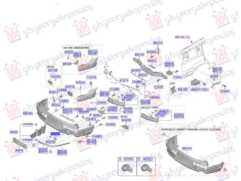 POKLOPAC KUKE ZADNJEG BRANIKA (ORIGINALNI) HYUNDAI SANTA FE 2024- (MX5)