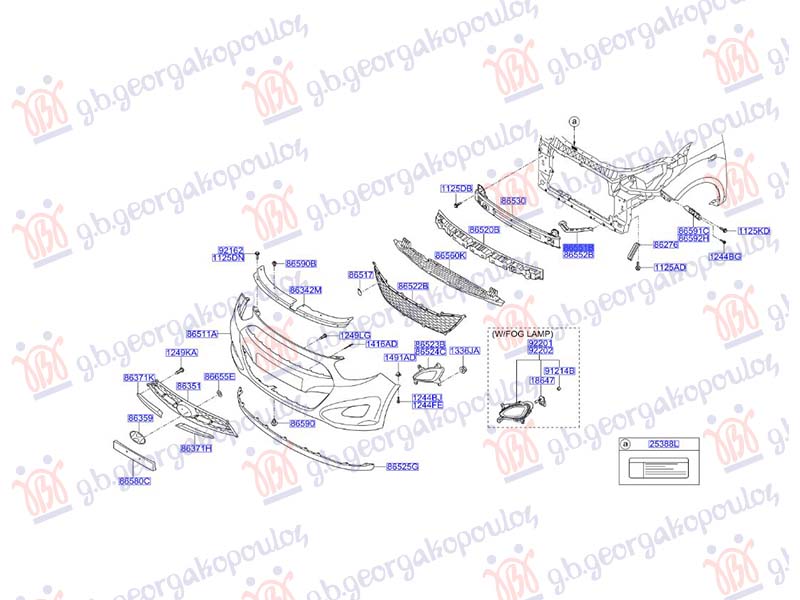 NOSAC PREDNJEG BRANIKA GORNJI BOCNI METALNI (ORIGINALNI) HYUNDAI i10 I 2010-2013 (PA)