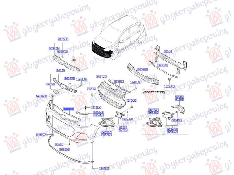 PREDNJI BRANIK PM (ORIGINALNI) HYUNDAI i10 II 2013-2016 (BA/IA)