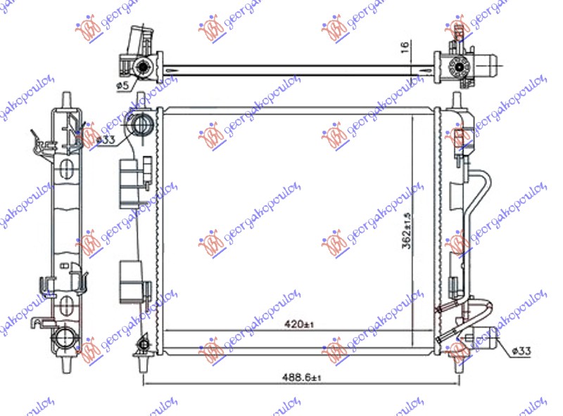 HLADNJAK MOTORA ZA SVE MODELE (AUTO) (420x360x16) HYUNDAI i10 II 2016-2019 (BA/IA)