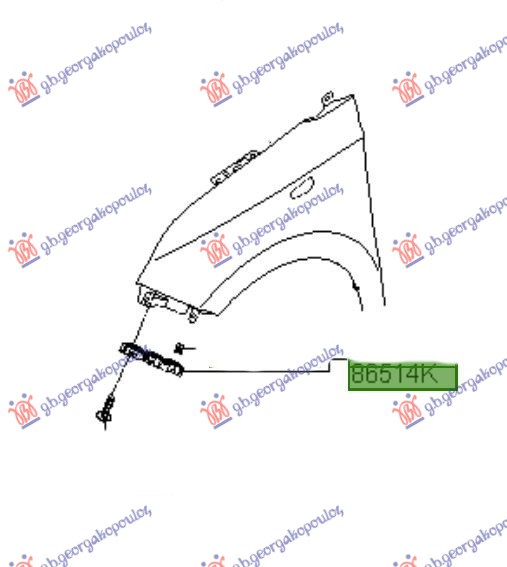 NOSAC PREDNJEG BRANIKA BOCNI PLASTICNI (ORIGINALNI) HYUNDAI i10 II 2016-2019 (BA/IA)