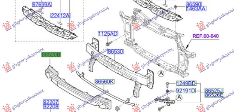 APSORBER PREDNJEG BRANIKA (ORIGINALNI) HYUNDAI i10 II 2016-2019 (BA/IA)