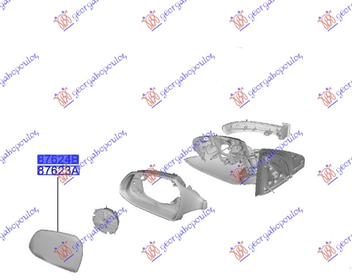 STAKLO RETROVIZORA (KONVEKSNO) (ORIGINALNI) HYUNDAI i10 III 2023- (AC3/AI3)