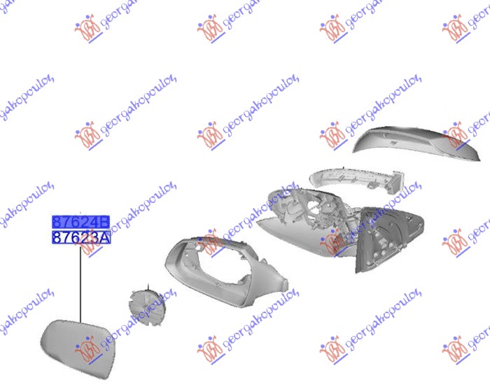 STAKLO RETROVIZORA (KONVEKSNO) (ORIGINALNI) HYUNDAI i10 III 2023- (AC3/AI3)