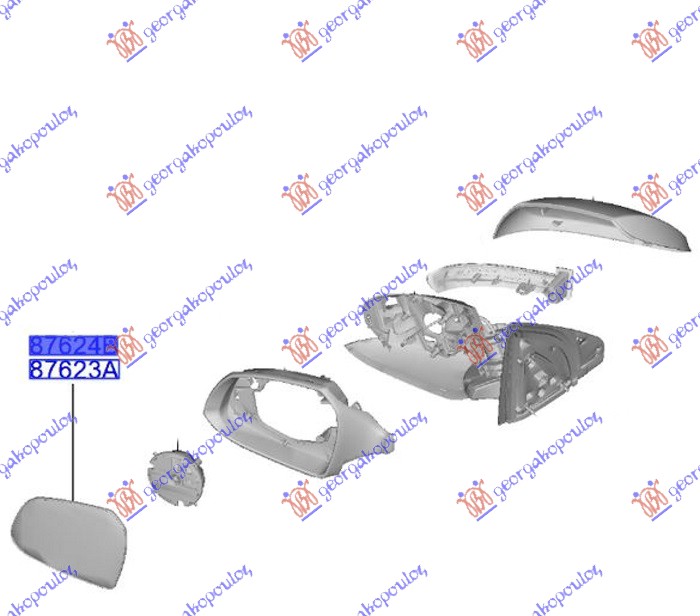 STAKLO RETROVIZORA SA GREJACEM (KONVEKSNO) (ORIGINALNI) HYUNDAI i10 III 2023- (AC3/AI3)