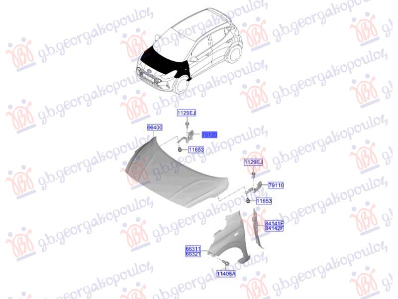 MAKAZE HAUBE (ORIGINALNI) HYUNDAI i10 III 2023- (AC3/AI3)