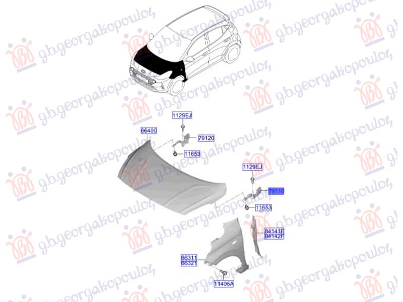 MAKAZE HAUBE (ORIGINALNI) HYUNDAI i10 III 2023- (AC3/AI3)