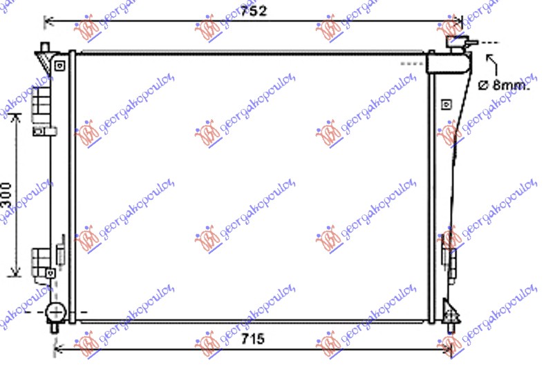 HLADNJAK MOTORA 1.6/2.0i 16V (63.8x48.5x1.4) HYUNDAI i40 2011- (VF)