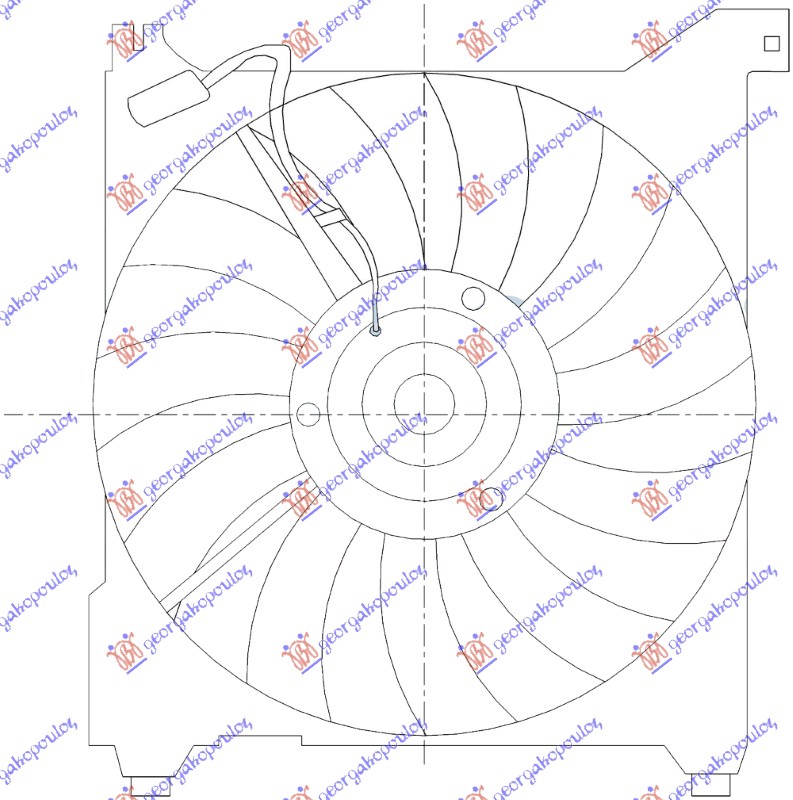 VENTILATOR KOMPLET (BENZIN/DIZEL) (390mm) HYUNDAI TRAJET 2004-2008 (F0)