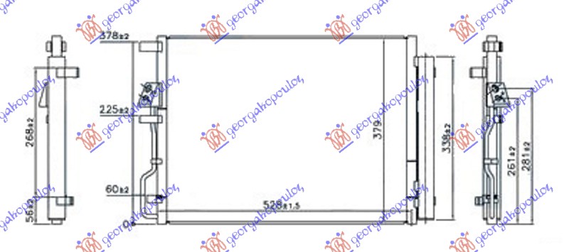 HLADNJAK KLIME 1.6 GDi TURBO BENZIN / 2.0 CRDi DIZEL (500x370x16) (KOREJA) KIA SPORTAGE 2015-2018 (QL/QLE)