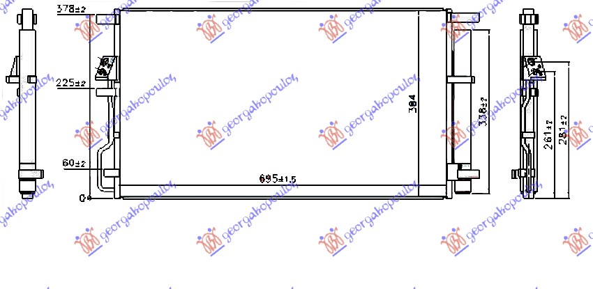 HLADNJAK KLIME 2.0 MPI BENZIN (655x370x16) (KOREJA) KIA SPORTAGE 2015-2018 (QL/QLE)