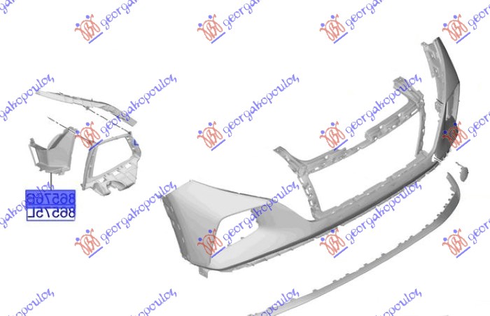 USMERIVAC VAZDUHA PREDNJEG BRANIKA UNUTRASNJI -24 (ORIGINALNI) HYUNDAI TUCSON III 2020-2024 (NX4E/NX4A)