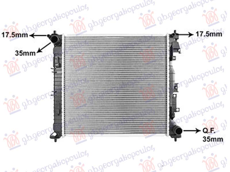 HLADNJAK MOTORA 1.6 BENZIN/HIBRID - 1.6 DIZEL/HIBRID (MAN/AUTO) (485x478) (NRF) HYUNDAI TUCSON III 2020-2024 (NX4E/NX4A)
