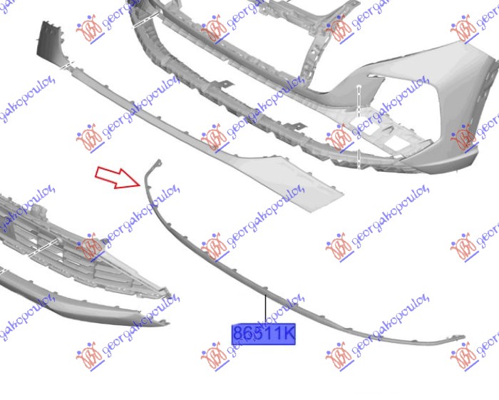 SPOJLER PREDNJEG BRANIKA (ORIGINALNI) HYUNDAI TUCSON III 2020-2024 (NX4E/NX4A)