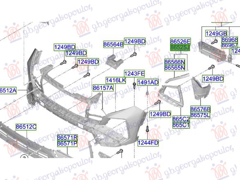 NOSAC PREDNJEG BRANIKA GORNJI PLASTICNI (ORIGINALNI) HYUNDAI TUCSON III 2024- (NX4E/NX4A)