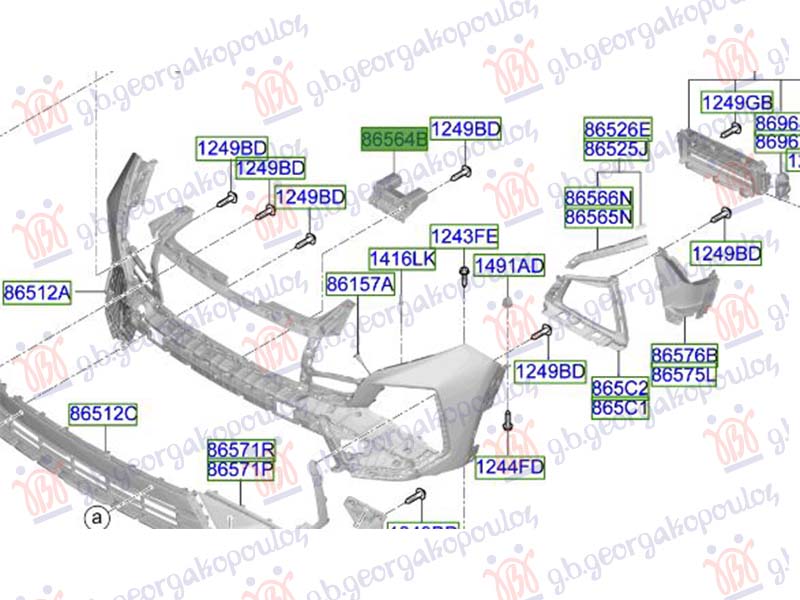 NOSAC PREDNJEG BRANIKA CENTRALNI PLASTICNI (ORIGINALNI) HYUNDAI TUCSON III 2024- (NX4E/NX4A)