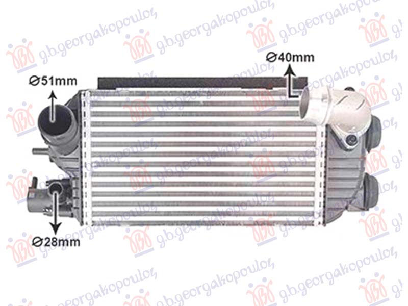 HLADNJAK INTERKULERA 1.6 BENZIN/HIBRID (340x210) HYUNDAI TUCSON III 2020-2024 (NX4E/NX4A)