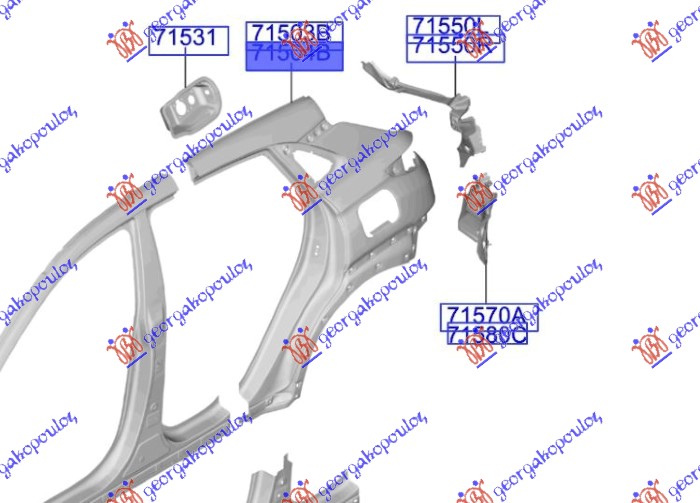 ZADNJI BLATOBRAN HYUNDAI KONA 2017-2020 (0S/0SE/0SI)